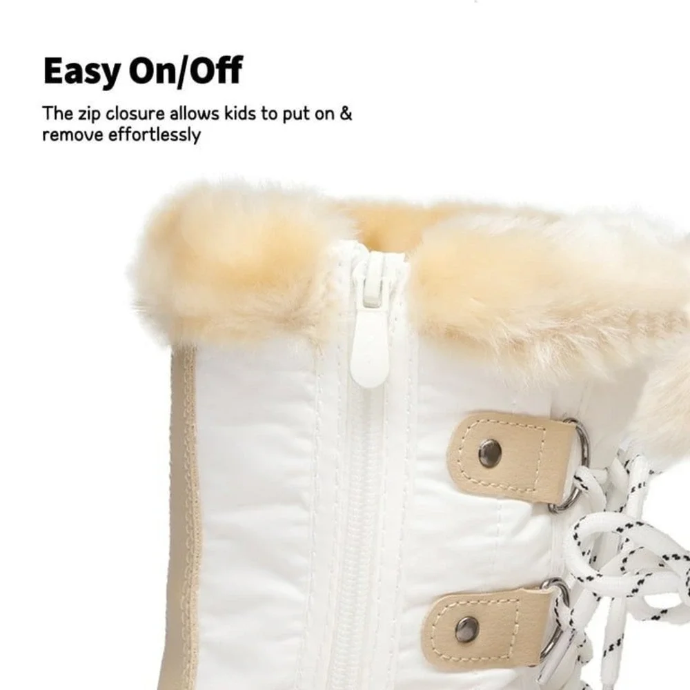 Dream Pairs Girl's Boy's Waterproof Winter Ankle Boots zip Faux Fur Forester 5.0